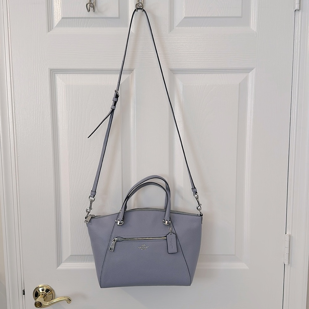 Coach 100% Leather Handbag Denim Blue Color Worn Twice Excellent Condition